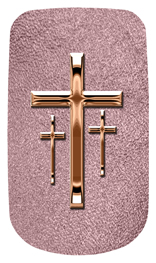 DAROYAL-517-BZ-SH-OR Bronze 3 Crosses Shimmer Orchid